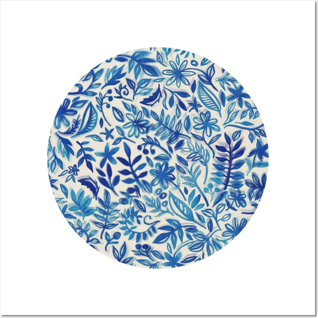Floating Garden - a watercolor pattern in blue Wall Art by micklyn